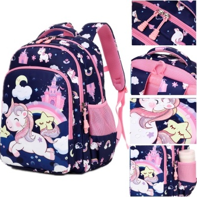 Conjunto Escolar Unicórnio - Mochila + lancheira + porta-lápis