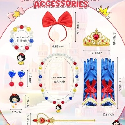 Fato de A Branca de Neve com acessórios