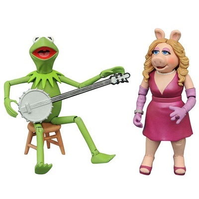 Blister 2 figuras Action Kermit e Miss Piggi Best Of Serie 1 Muppets 13cm