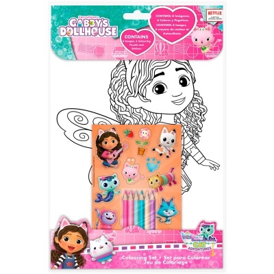 Kit de pintar com stickers autocolantes Gabby's Dollhouse