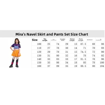 Tabela de tamanhos Miras Navel Skirt and Pants Set