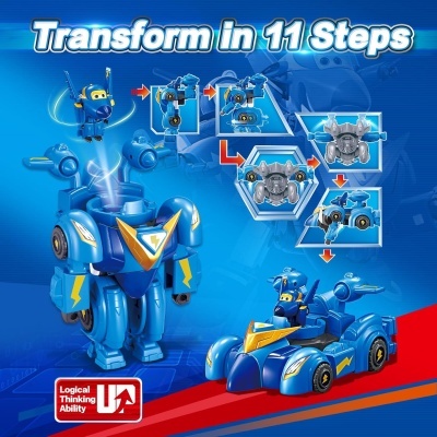 Super Wings Title - Super Robot Suit Jerome, figura conversível