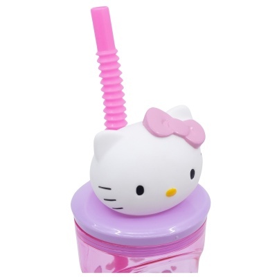 Copo 3d Hello Kitty com palhinha
