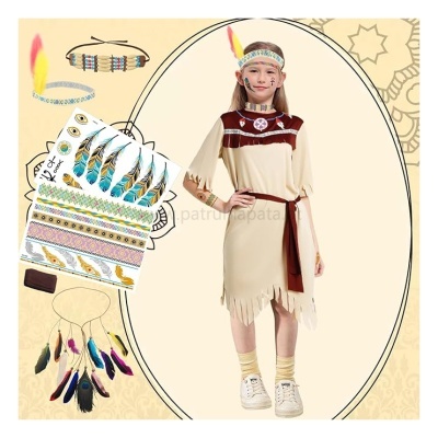 Fato de índio(a) com acessórios