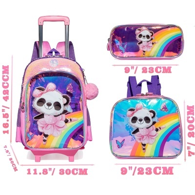 Pack Trolley Escolar Panda Bailarina