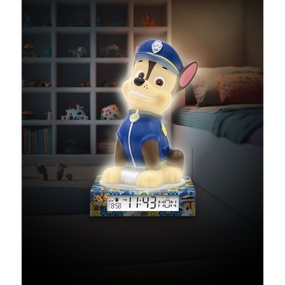 Candeeiro 3D com despertador Patrulha Pata Paw Patrol Chase