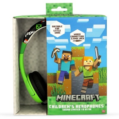 Auriculares headphones infantis Minecraft