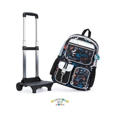 Conjunto Escolar Trolley Gamer - Trolley + lancheira + porta-lápis