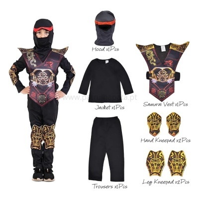 Fato de ninja com acessórios