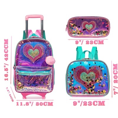 Pack Trolley Escolar Love Heart
