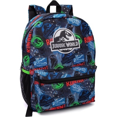 Conjunto Escolar Jurassic World - Mochila + lancheira + porta-lápis + garrafa