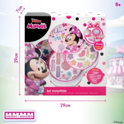 Set de maquiagem redondo com 3 níveis Minnie