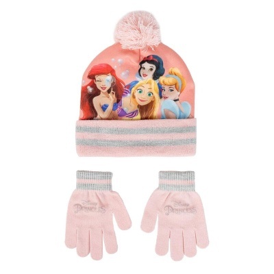 Conjunto gorro e luvas Princesas Disney