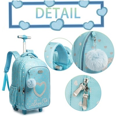 Pack Trolley Escolar Follow Me Love Silver