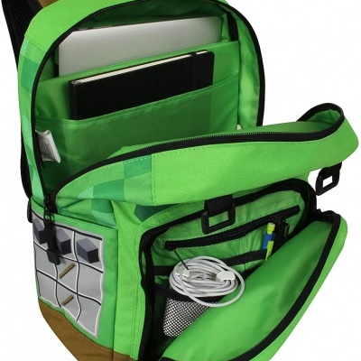 Mochila Escolar Minecraft Picareta Green