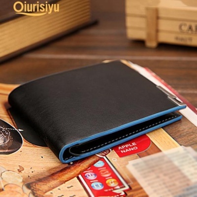 Carteira em couro azul