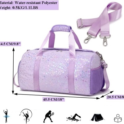 Saco de Desporto Purple Hearts 45 cm