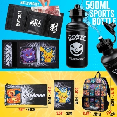 Conjunto Escolar 4 peças Pokemon