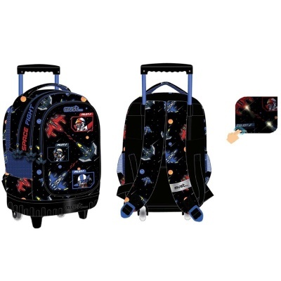 Trolley Escolar Space Battle de Must 45 cm com luz