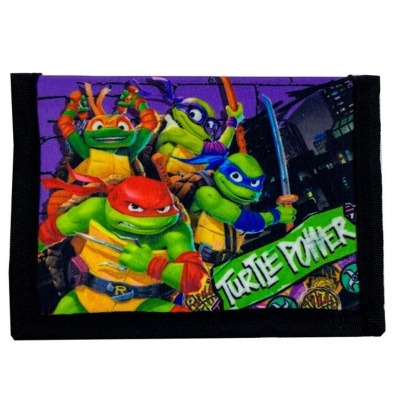 Carteira infantil com as Tartarugas Ninja e texto Turtle Power