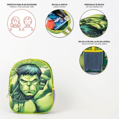 Mochila 3D Hulk Avengers Marvel 31cm