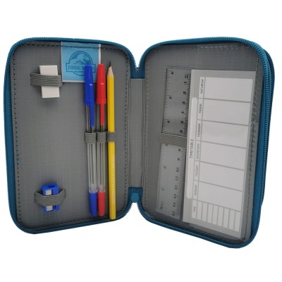 Estojo com material Jurassic World  triplo completo