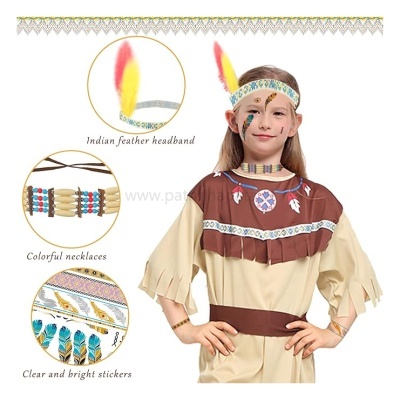 Fato de índio(a) com acessórios