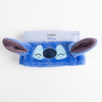 máscara de dormir azul macia com orelhas e rosto de Stitch da Disney