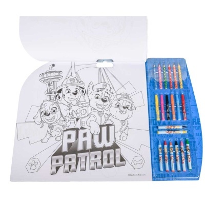 Conjunto Paw Patrol para pintar com giz de cera coloridos e folha para colorir