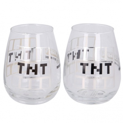 Set 2 copos vidro Minecraft 510ml