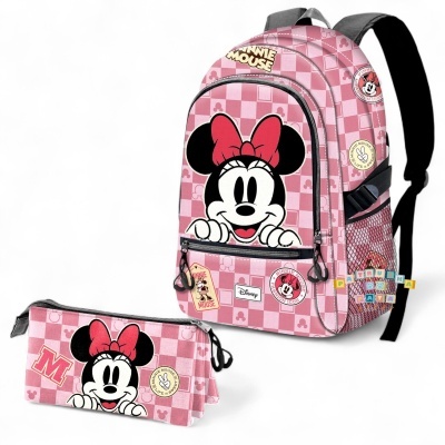 Conjunto Escolar Minnie- "Journey" - Mochila Escolar Running 44cm + porta-lápis triplo
