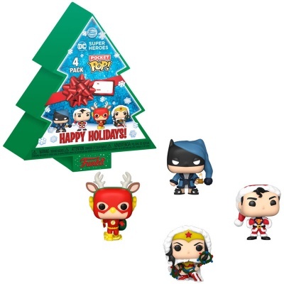 Árvore com 4 figuras Pocket POP DC Comics Happy Holidays