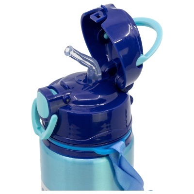 Garrafa Bluey e Bingo alumínio com palha 730 ml pop up