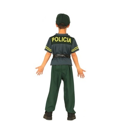 Fato de polícia verde para crianças