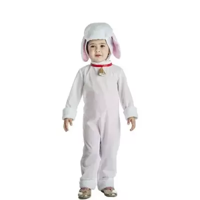 Fato de criança branco com detalhes em pelúcia e capuz com orelhas