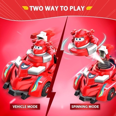 Super Wings Spinning Jett & Vehicle