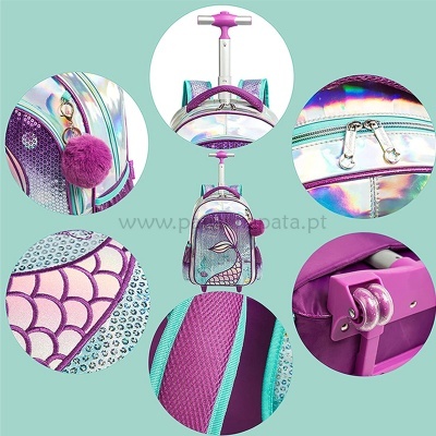 Pack Trolley Escolar Purple Sirena