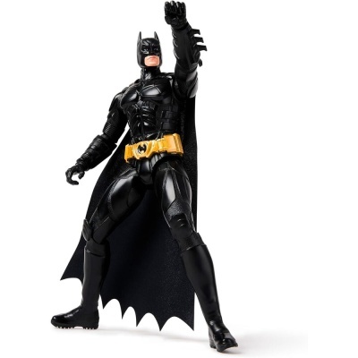 Figura de ação do Batman com traje preto e cinto amarelo