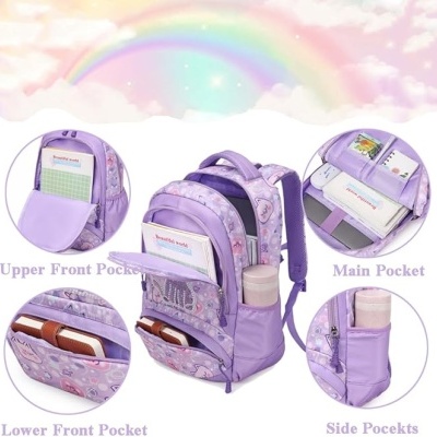 Conjunto Escolar Gatinha - Mochila + lancheira + porta-lápis