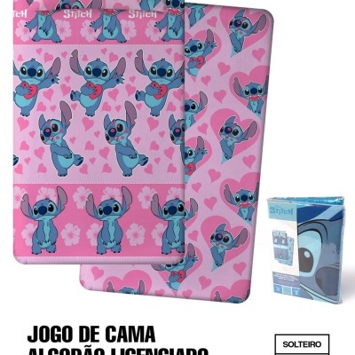Jogo de Cama - lençóis Stitch Disney 100% Algodão 90cm