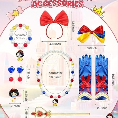 Fato de A Branca de Neve com acessórios