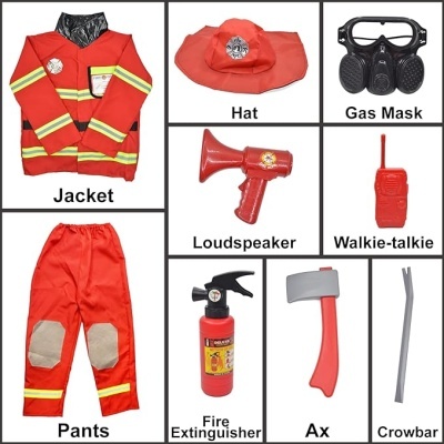 Fato de bombeiro com acessórios