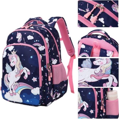 Conjunto Escolar Unicórnio - Mochila + lancheira + porta-lápis