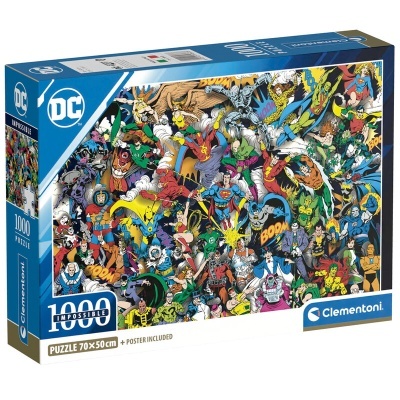 Caixa de puzzle DC Comics 1000 peças Clementoni