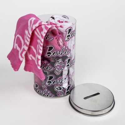 Mealheiro com 4 pares de meias Barbie