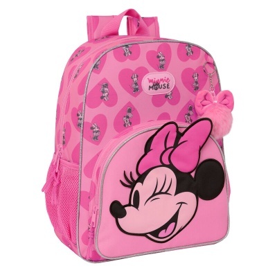 Mochila Escolar Loving Minnie Disney 42cm adaptável