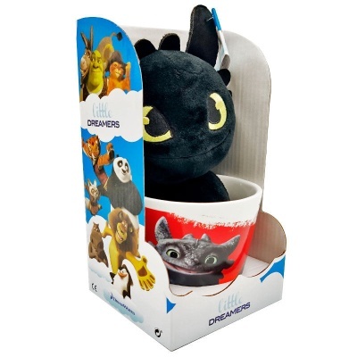 Taça + Peluche Toothless Como Treinar o teu Dragão 18cm