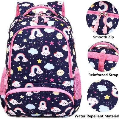 Conjunto Escolar Purple Rainbow 40 cm - Mochila + lancheira + porta-lápis