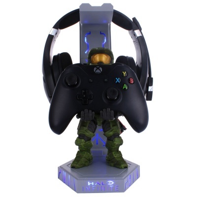 Suporte para headphones e comando Xbox com figura de soldado Halo Infinite