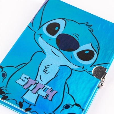 Caderno Secreto A5 com cadeado coração do Stitch